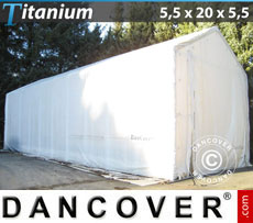 Biltelt Titanium 5,5x20x4x5,5m, Hvid
